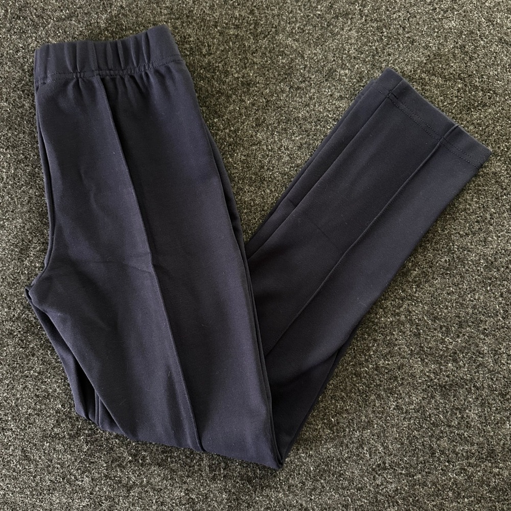 Lilly Pulitzer Navy Blue Pintuck Knit Pull On Straight Leg Pants Small